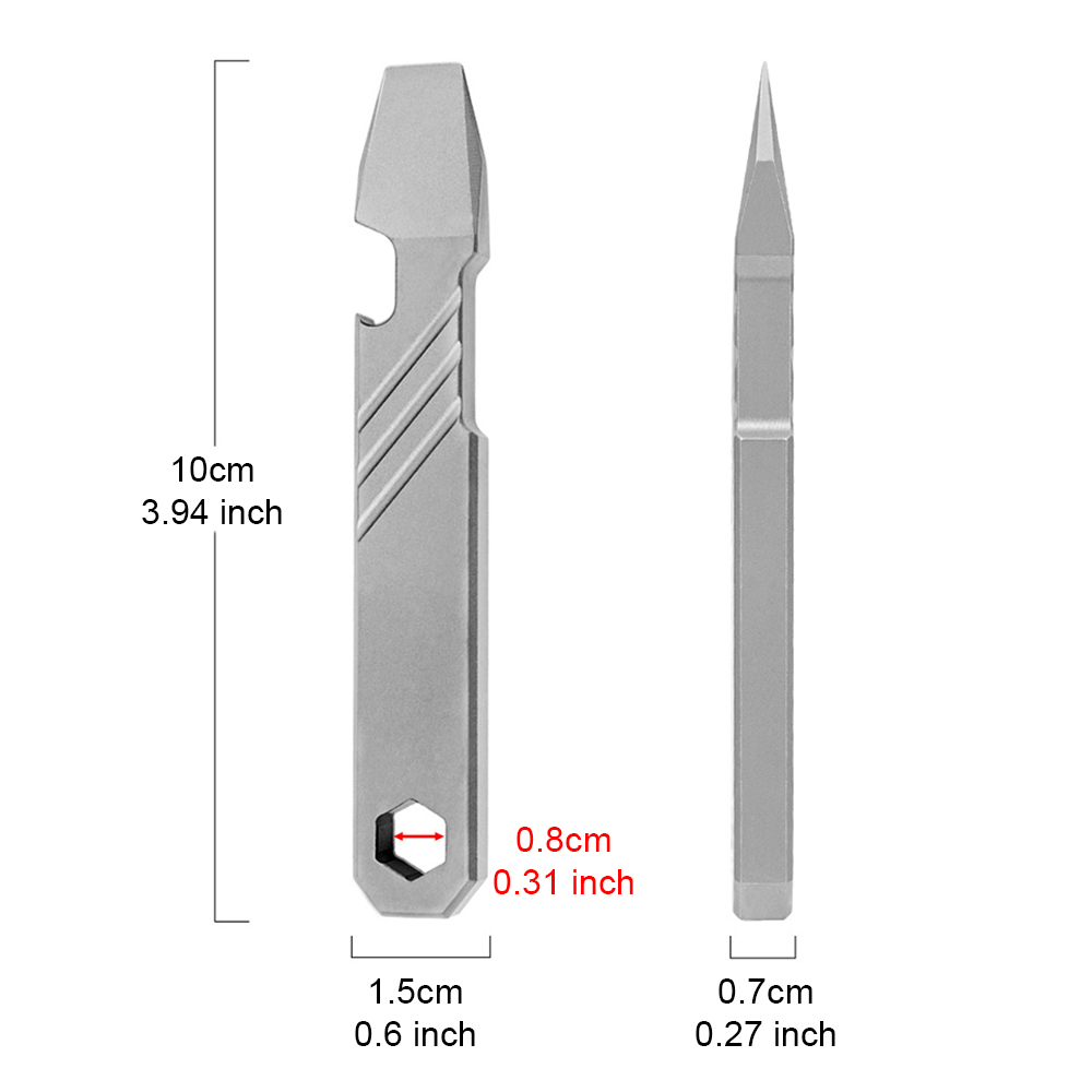 Titanium EDC Pry Bar Tool – 4” - Micro Screwdriver Kit review and price