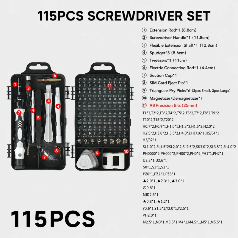 Portable 115in1 Magnetic Screw - Micro Screwdriver Kit review and price